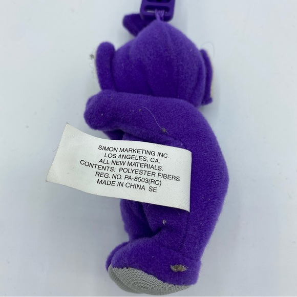 Vintage 2000 Telletubbies Tinky Winky Purple Stuffed Animal Keychain - Picture 5 of 7